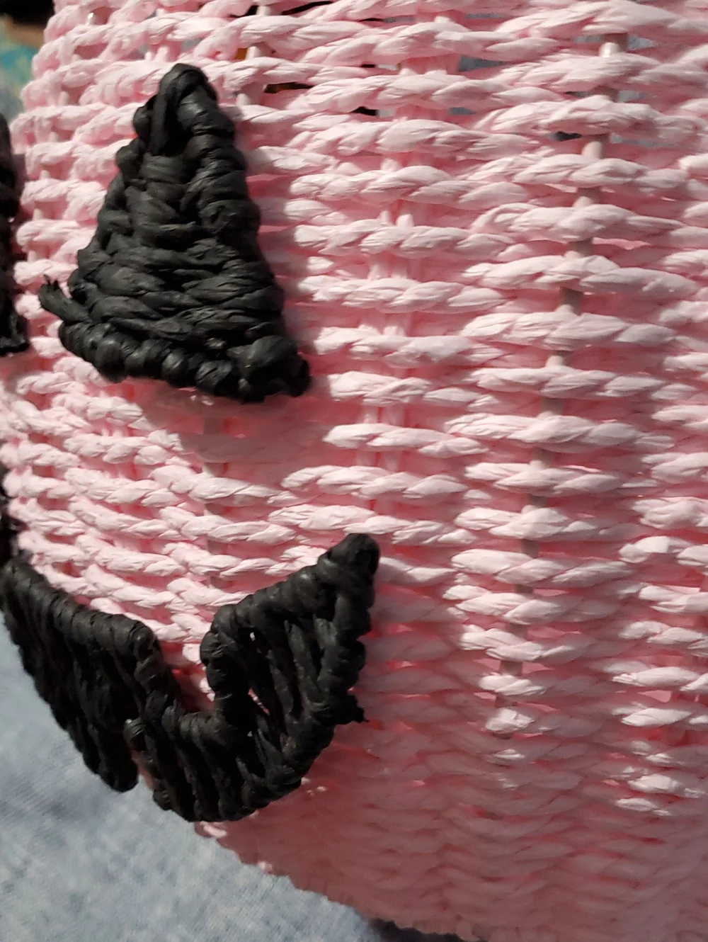 Pink Pumpkin Woven Basket